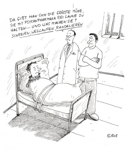 Cartoon: Na danke! (medium) by Christian BOB Born tagged mitmenschlichkeit,barmherzigkeit,nächstenliebe,irre,anstalt,arzt,behandlung,ego,gemütskrankheit,irrenanstalt,irrenhaus,irrer,klapse,krankheit,macke,multiple persönlichkeit,nervenarzt,nervenleiden,neurologie,neurose,neurotiker,patient,persönlichkeitsspaltung,praxis,psyche,psychiater,psychiatrie,psychiatrische einrichtung,psychische erkrankung,psychologie,psychotherapeut,schizophrenie,seele,siegmund freud,sitzung,therapeut,therapie,zwang,zwangsgestört,tick,doktor,krankenhaus,gesundheit,zwangsjacke,gefesselt,medizin,medikamente,psychopharmaka,multiple,persönlichkeit,psychiatrische,einrichtung,psychische,erkrankung,siegmund,freud,methode,methoden,mitfühlen,menschlichkeit,nächstenliebe,sozialverhalten,barmherzigkeit,zwischenmenschlichkeit,menschen,verhalten,gefühle,kaltherzig,folter