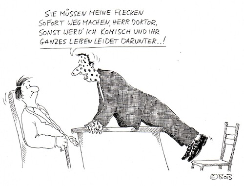 Cartoon: o.T. (medium) by Christian BOB Born tagged arzt,patient,haut,psyche,störung,arzt,patient,haut,psyche,störung