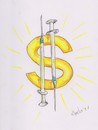 Cartoon: Vaccine Dollars (small) by Erki Evestus tagged dollars,vaccine,covid,pandemic