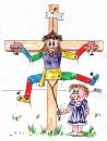 Cartoon: Hampelmann (small) by besscartoon tagged kirche christentum religion kinder katholisch jesus kreuz hampelmann spiel bess besscartoon