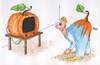 Cartoon: Halloween (small) by besscartoon tagged halloween,horror,fernsehen,tv,kürbis,bess,besscartoon