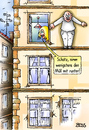 Cartoon: Müllentsorgung (small) by besscartoon tagged schatz,paar,mann,frau,beziehung,müll,suizid,haus,bess,besscartoon
