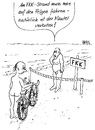 Cartoon: FKK Radler (small) by besscartoon tagged mann,männer,fkk,strand,fahrrad,bess,besscartoon