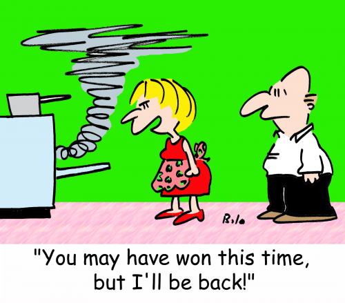 Cartoon: BE BACK! (medium) by rmay tagged be,back