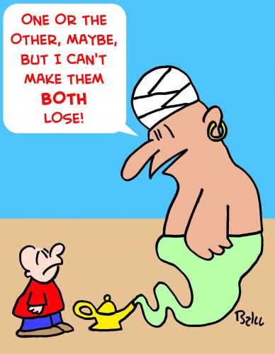 Cartoon: GENIE BOTH LOSE  ELECTION DAY (medium) by rmay tagged genie,both,lose,election,day