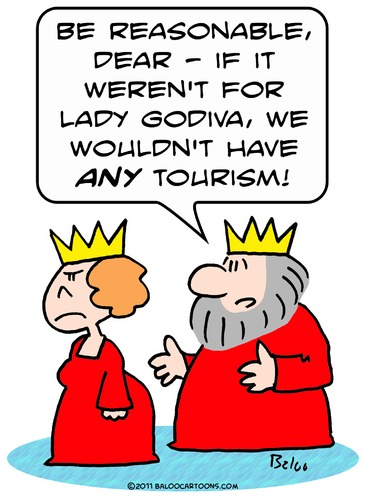 Cartoon: godiva lady king queen tourism (medium) by rmay tagged godiva,lady,king,queen,tourism