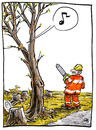 Cartoon: Springtime (small) by GB tagged frühling,spring,nature,baum,tree,kettensäge,vogel,bird,chainsaw,jahreszeiten
