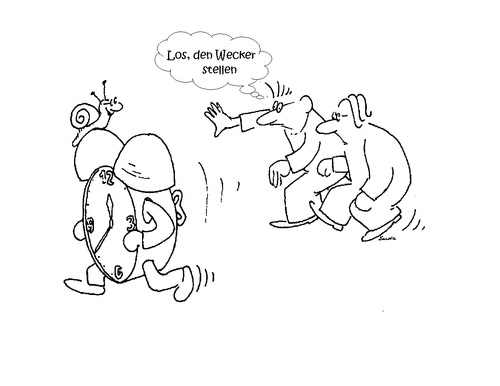 Cartoon: Die Zeit rennt (medium) by Retlaw tagged wir,stellen,dich