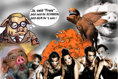 Cartoon: Schwein sein (medium) by eCollage tagged egoismus,gier,kapitalismus,faschismus