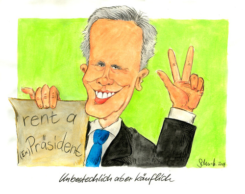 Cartoon: Christian Wulff (medium) by Mario Schuster tagged karikatur,cartoon,mario,schuster,christian,wulff,politik,deutschland