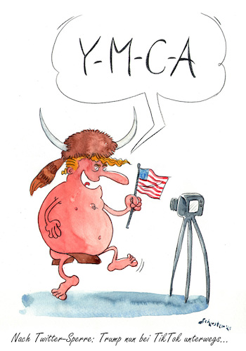 Cartoon: Donald Trump (medium) by Mario Schuster tagged karikatur,cartoon,trump,usa,wahl,biden,zeichnung,mario,schuster