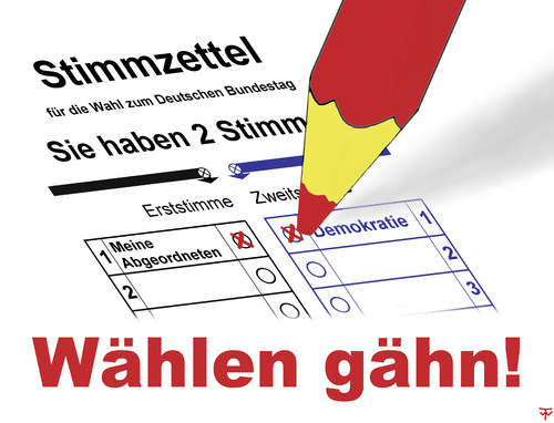 Cartoon: Wählen gähn! (medium) by thalasso tagged wahl,wahlbeteiligung,bundesländer,wählen,bundestag,bundestagswahl,stimmzettel