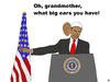 Cartoon: Grandmother Obama (small) by thalasso tagged prism,präsident,president,obama,internet,survaillance,überwachung,us,tempora,spionage,bespitzelung,telekommunikation,spähprogramme,datenschutz,security,sicherheit