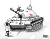 Cartoon: Google Tank (small) by karlwimer tagged china google censorship business economics tank tiananmnen tankman truth