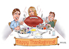Cartoon: Happy Football Thanksgiving (small) by karlwimer tagged american,football,sports,thanksgiving,usa,meal,feast,college,pro,nfl