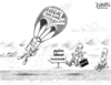 Cartoon: Hick Parachute (small) by karlwimer tagged colorado,governor,campaign,hickenlooper,mcinnis,parachute,politics