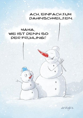 Cartoon: Frühling (medium) by droigks tagged schnee,schneeschmelze,frühjahr,droigks,schneemann,kinderfrage,schmelzen,mutter,kind,euphemismus,beschönigung,jahreszeit,winter,schnee,schneeschmelze,frühjahr,droigks,schneemann,kinderfrage,schmelzen,mutter,kind,euphemismus,beschönigung,jahreszeit,winter