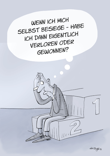 Cartoon: Gewinner oder Verlierer (medium) by droigks tagged gewinnen,sieg,triumph,erfolg,meister,champion,gewinn,pokal,erstplatzierter,triumphator,gewinner,profit,durchbruch,verlieren,niederlage,verlust,verlierer,versagen,pleite,untergang,abstieg,verzicht,einbuße,scheitern,droigks,schlusslicht,optimierung,schweinehund,überwindung,gewinnen,sieg,triumph,erfolg,meister,champion,gewinn,pokal,erstplatzierter,triumphator,gewinner,profit,durchbruch,verlieren,niederlage,verlust,verlierer,versagen,pleite,untergang,abstieg,verzicht,einbuße,scheitern,droigks,schlusslicht,optimierung,schweinehund,überwindung