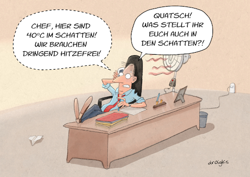 Cartoon: hitzefrei (medium) by droigks tagged cartoon,comic,droigks,hitze,sommer,heiss,gegenmittel,horrorgeschichten,horrormeldungen,globale,erwaermung,ventilator,schatten,gluthitze,temperaturanstieg,abkuehlung,hitzefrei,grad,celsius,cartoon,comic,droigks,hitze,sommer,heiss,gegenmittel,horrorgeschichten,horrormeldungen,globale,erwaermung,ventilator,schatten,gluthitze,temperaturanstieg,abkuehlung,hitzefrei,grad,celsius