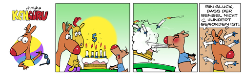 Cartoon: KenGuru 5. Geburtstag (medium) by droigks tagged geburtstag,torte,pusten,droigks,messerwurf,tradition,wunsch,geburtstag,torte,pusten,droigks,messerwurf,tradition,wunsch