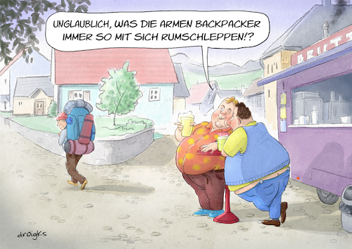 Cartoon: Lastenausgleich (medium) by droigks tagged cartoon,comic,droigks,tourismus,gewicht,weltenbummler,globetrotter,wandern,wanderer,traveller,tourist,ausruestung,fettleibigkeit,sport,bewegung,gesundheit,bewegungsarmut,lastenausgleich,wanderlust,backpacker,cartoon,comic,droigks,tourismus,gewicht,weltenbummler,globetrotter,wandern,wanderer,traveller,tourist,ausruestung,fettleibigkeit,sport,bewegung,gesundheit,bewegungsarmut,lastenausgleich,wanderlust,backpacker