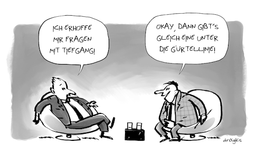 Cartoon: Talkshow mit Tiefgang (medium) by droigks tagged interview,talkshow,gespräch,tv,medien,medienkultur,fragestellung,gürtellinie,kultur,niveau,droigks,kritik,kritisch,nachfragen,polittalk,talkmaster,talkgast,fernseher,format,diskussion,meinung,studio,auftritt,interview,talkshow,gespräch,tv,medien,medienkultur,fragestellung,gürtellinie,kultur,niveau,droigks,kritik,kritisch,nachfragen,polittalk,talkmaster,talkgast,fernseher,format,diskussion,meinung,studio,auftritt