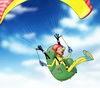 Cartoon: Paragliding first class (small) by droigks tagged gleitschirm,paragliding,fallschirm,drachen,fliegen,gleiten,sport,himmel,sonne,spass,helm,drachenfliegen