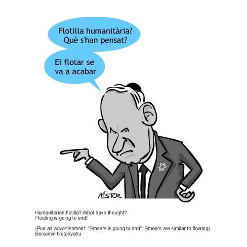 Cartoon: Flotar-frotar flotilla (medium) by nestormacia tagged israel,netanyahu,flotilla,humor