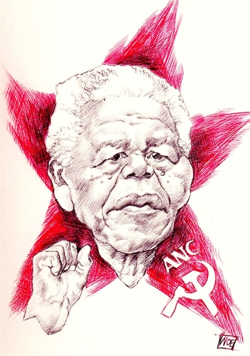 Cartoon: Nelson Mandela (medium) by wwoeart tagged nelson,mandela
