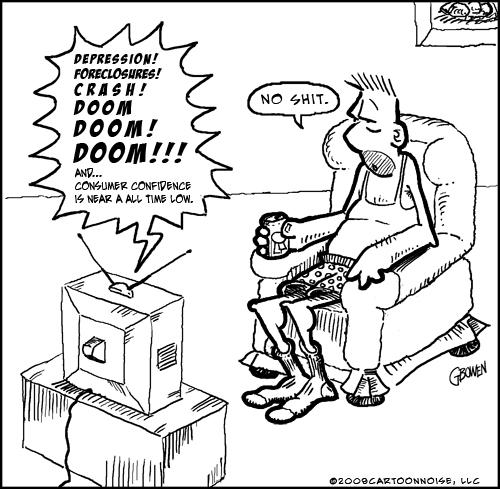Cartoon: Doom (medium) by GBowen tagged depression,foreclosures,crash,economy,money,consumer,stock,market