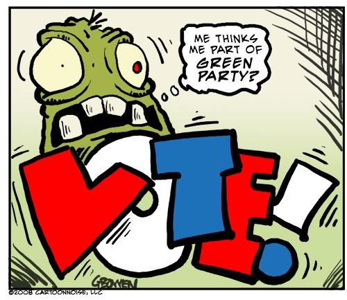Cartoon: VOTE! (medium) by GBowen tagged vote,monster,green,gbowen