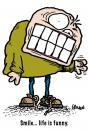 Cartoon: Smile... life is funny. (small) by GBowen tagged smile,life,gbowen,toon,kid,cool