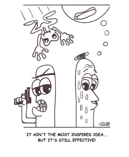 Cartoon: Earf Squiggle 6 - Effective (medium) by Tzod Earf tagged mr,squiggle,armed,hotdog