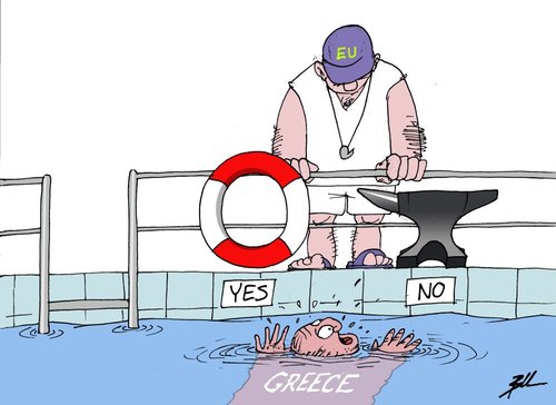 Cartoon: Greek referendum (medium) by Ballner tagged greek,referendum