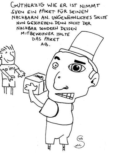 Cartoon: packetannahme (medium) by XombieLarry tagged paket,nachbar