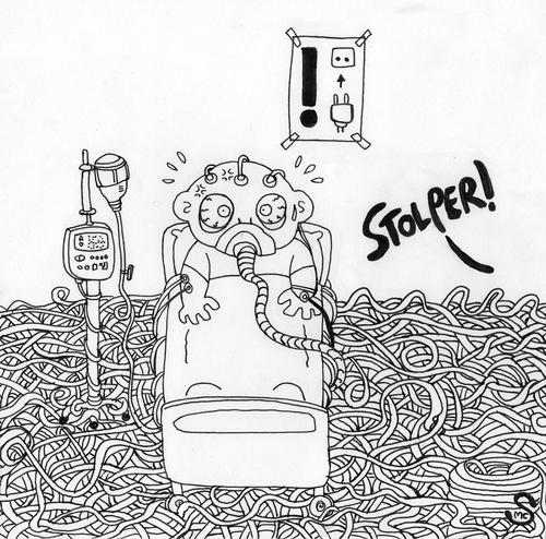 Cartoon: vorletzte geräusche -stolper- (medium) by XombieLarry tagged krankenhaus,tod,stolpern,schlauch