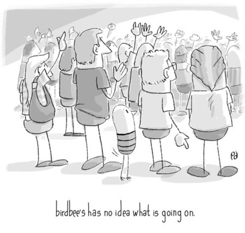 Cartoon: birdbee - crowd (medium) by birdbee tagged birdbee,crowd,public,event