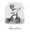 Cartoon: birdbee is good to go. (small) by birdbee tagged birdbee trike tricycle helmet ready ride