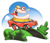 Cartoon: Happy Motoring (small) by birdbee tagged silly car drive road automobile goggles