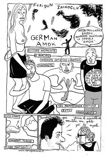 Cartoon: german amok (medium) by marco petrella tagged feridun,zaimoglu