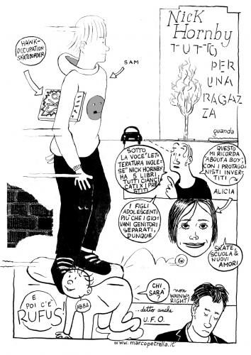 Cartoon: nick hornby slam (medium) by marco petrella tagged nick,horby,skate,baby,writers,london