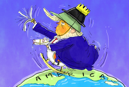 Cartoon: Donald der Eroberer (medium) by leopold maurer tagged trump,usa,souveränität,verletzung,grönland,gebietsanspruch,venezuela,kolumbien,vormachtstellung,hemisphäre,westlich,leopold,maurer,cartoon,karikatur,trump,usa,souveränität,verletzung,grönland,gebietsanspruch,venezuela,kolumbien,vormachtstellung,hemisphäre,westlich,leopold,maurer,cartoon,karikatur