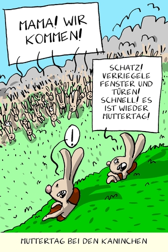 Cartoon: muttertag bei den kaninchen (medium) by leopold maurer tagged muttertag,mutter,kaninchen,muttertag,mutter,kaninchen