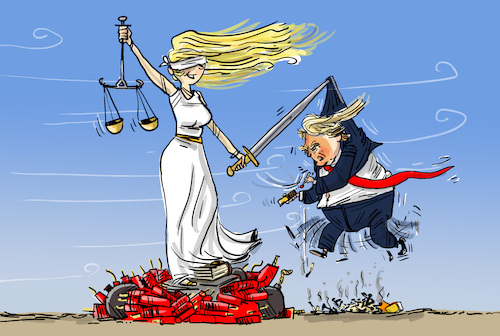 Cartoon: Trump Anklage (medium) by leopold maurer tagged trump,justiz,anklage,schweigegeld,wahlkampf,pornostar,verschleierung,bilanzen,gefaengnis,justitia,stormy,daniels,aufwiegelung,zuendeln,anhaenger,proteste,grand,jury,widerstand,sturm,rechtsstaat,donald,stuermisch,leopold,maurer,cartoon,karikatur,trump,justiz,anklage,schweigegeld,wahlkampf,pornostar,verschleierung,bilanzen,gefaengnis,justitia,stormy,daniels,aufwiegelung,zuendeln,anhaenger,proteste,grand,jury,widerstand,sturm,rechtsstaat,donald,stuermisch,leopold,maurer,cartoon,karikatur