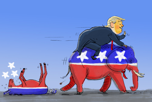 Cartoon: Trump gewinnt US-Präsidentenwahl (medium) by leopold maurer tagged trump,sieger,praesident,usa,wahlen,demokraten,republikaner,senat,kongress,gewinn,verlust,sterne,mehrheit,donald,leopold,maurer,cartoon,karikatur,elefant,esel,trump,sieger,praesident,usa,wahlen,demokraten,republikaner,senat,kongress,gewinn,verlust,sterne,mehrheit,donald,leopold,maurer,cartoon,karikatur,elefant,esel