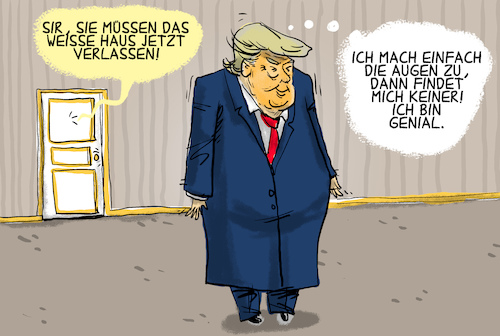 Cartoon: trump will nicht gehen (medium) by leopold maurer tagged trump,wahl,biden,trump,wahl,biden