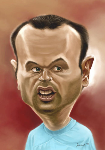 Cartoon: Iniesta (medium) by Jiwenk tagged iniesta