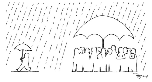 Cartoon: umbrella (medium) by TTT tagged tang,cartoon