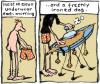 Cartoon: morning essentials (small) by Ellis Nadler tagged dog underwear pants polkadot ironing steam board naked bum