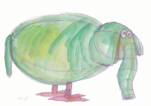 Cartoon: Cartoon elephant (medium) by omar seddek mostafa tagged cartoon,elephant
